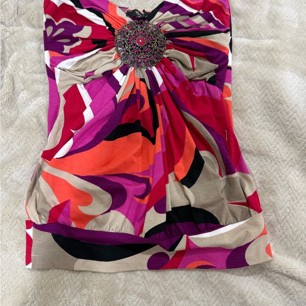 Sky Vibrant Multicolor Strapless Top